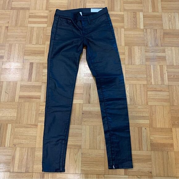 rag & bone Legging Zipper Jeans Navy Seal Size 26 - Picture 2 of 10